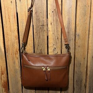 Fossil Brown Leather Shoulder  Bag